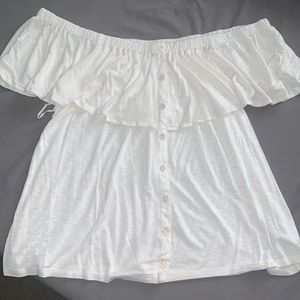 American Eagle- off shoulder white top